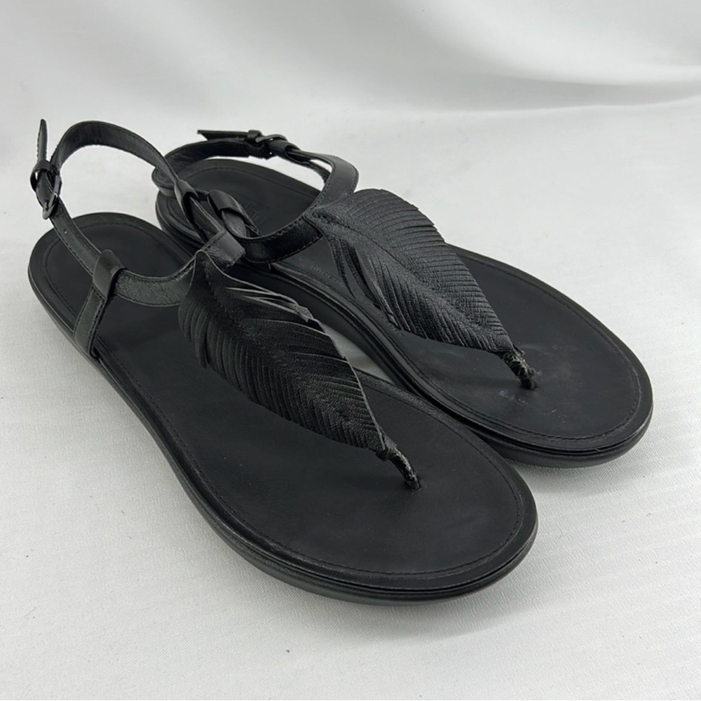 Fitflop Black Feather Detail Sandals